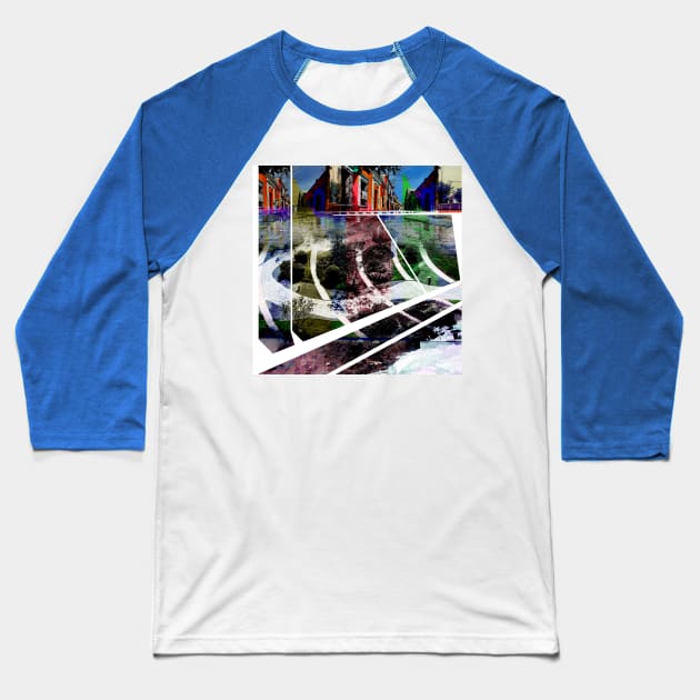 mazatlan street dreams in ecopop architectural collage art Baseball T-Shirt by jorge_lebeau